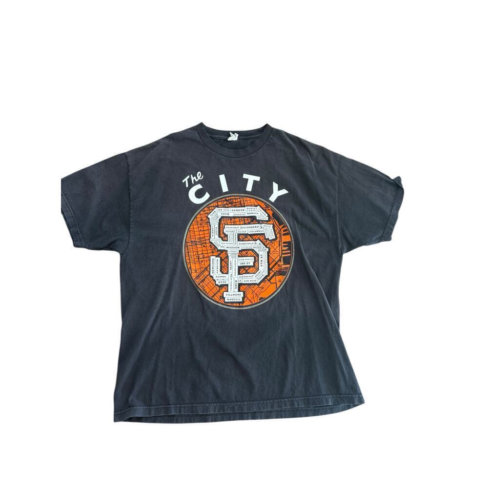 MLB Men's Blue The City San Francisco Giants Crew Neck T-Shirt Size vintage